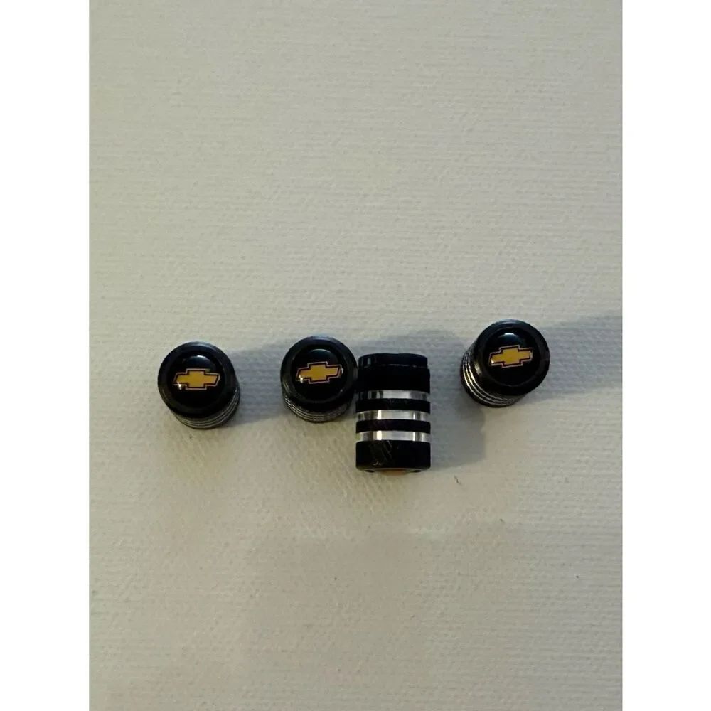 Chevrolet Valve Stem Caps in Black Set of 4 NWT